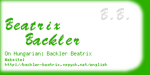 beatrix backler business card